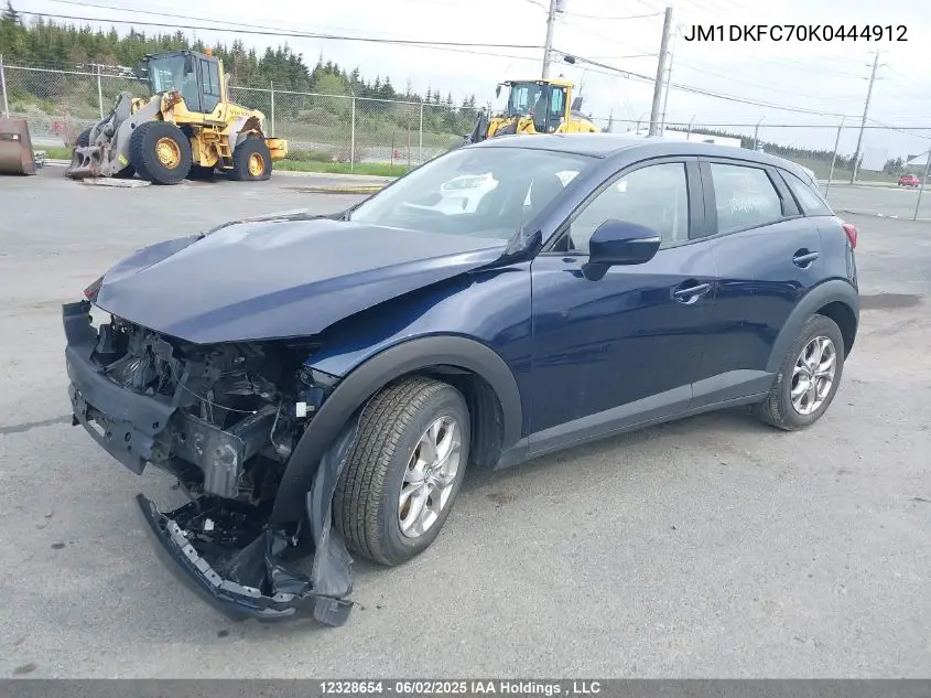 2019 Mazda Cx-3 Gs VIN: JM1DKFC70K0444912 Lot: 12328654