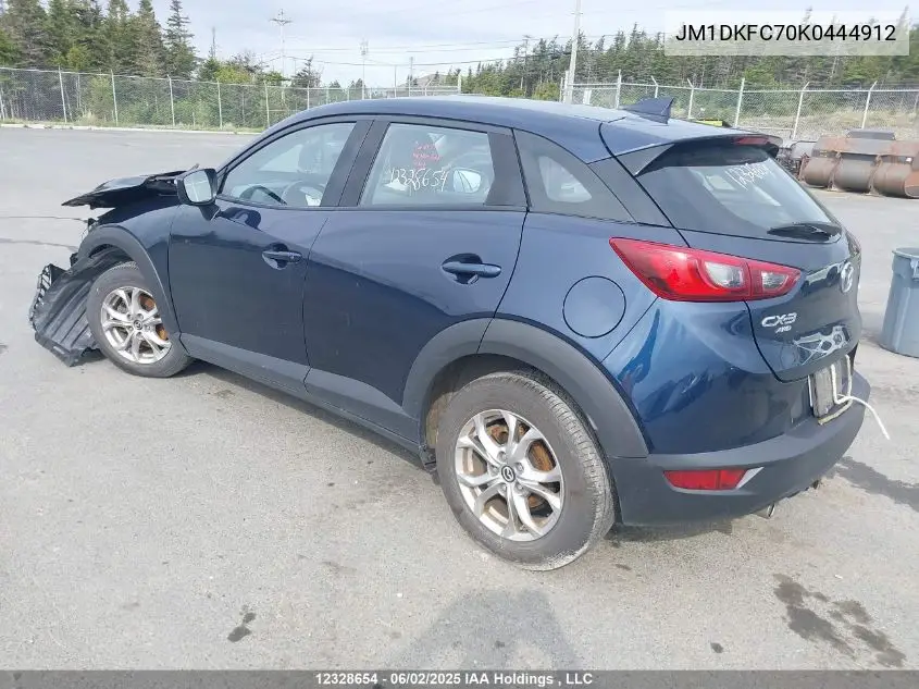 2019 Mazda Cx-3 Gs VIN: JM1DKFC70K0444912 Lot: 12328654