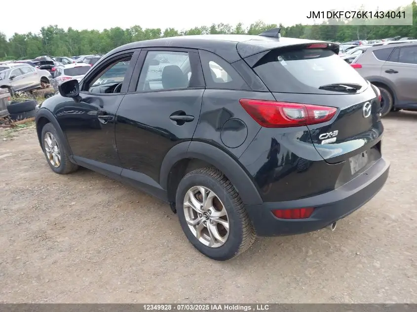 2019 Mazda Cx-3 Gs VIN: JM1DKFC76K1434041 Lot: 12349928