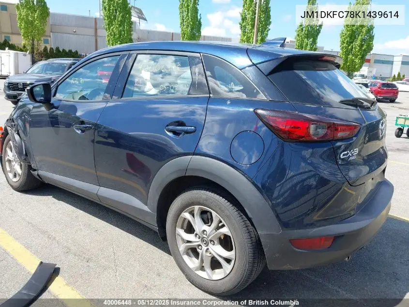 2019 Mazda Cx-3 VIN: JM1DKFC78K1439614 Lot: 40006448