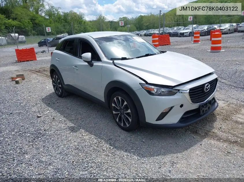 2019 Mazda Cx-3 Touring VIN: JM1DKFC78K0403122 Lot: 42190486
