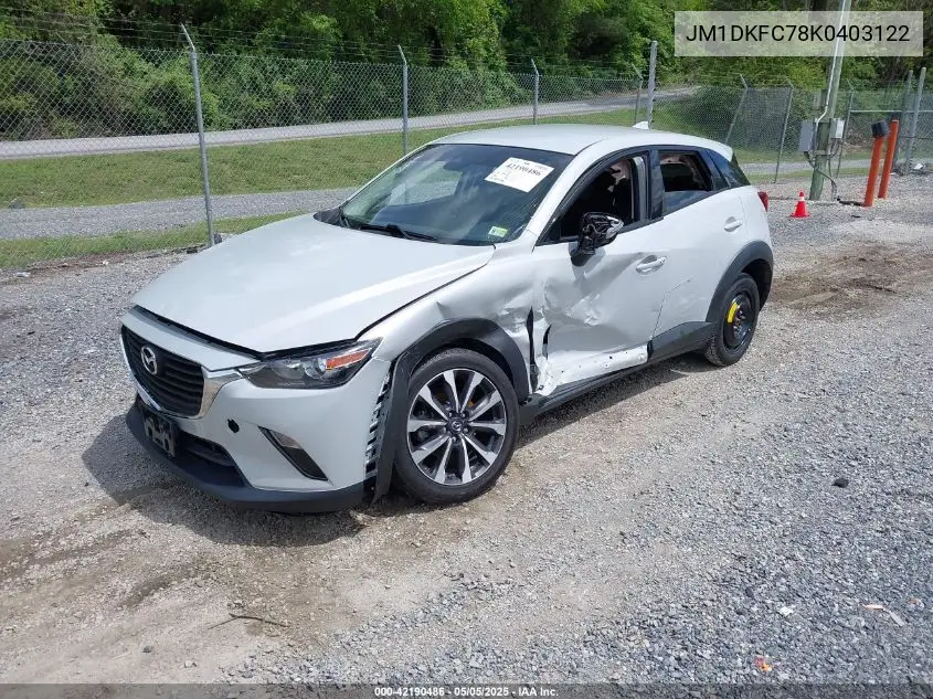 2019 Mazda Cx-3 Touring VIN: JM1DKFC78K0403122 Lot: 42190486