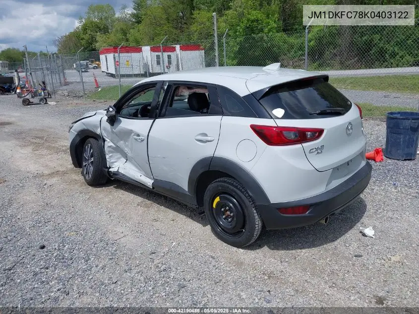 2019 Mazda Cx-3 Touring VIN: JM1DKFC78K0403122 Lot: 42190486