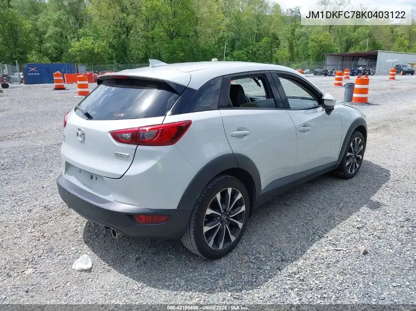 2019 Mazda Cx-3 Touring VIN: JM1DKFC78K0403122 Lot: 42190486