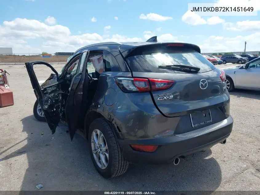 2019 Mazda Cx-3 Sport VIN: JM1DKDB72K1451649 Lot: 42201119