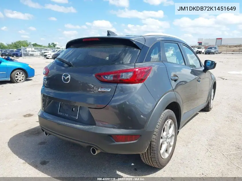 2019 Mazda Cx-3 Sport VIN: JM1DKDB72K1451649 Lot: 42201119