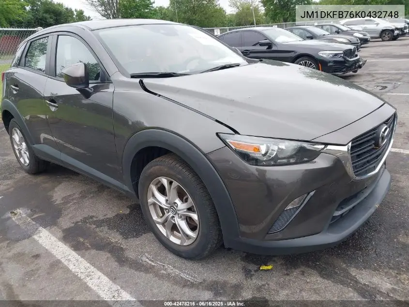 2019 Mazda Cx-3 Sport VIN: JM1DKFB76K0432748 Lot: 42478216