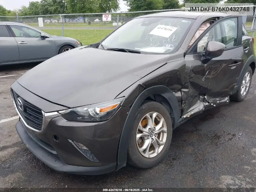 2019 Mazda Cx-3 Sport VIN: JM1DKFB76K0432748 Lot: 42478216