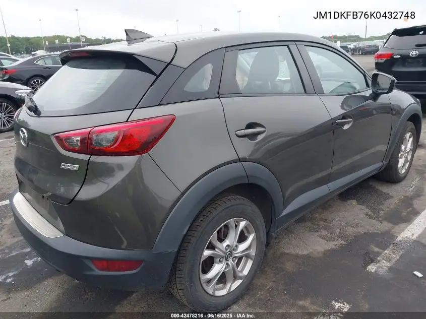 2019 Mazda Cx-3 Sport VIN: JM1DKFB76K0432748 Lot: 42478216