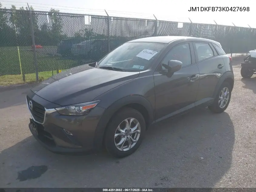 2019 Mazda Cx-3 Sport VIN: JM1DKFB73K0427698 Lot: 42512882
