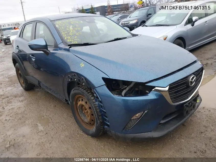 2020 Mazda Cx-3 VIN: JM1DKFB75L1461315 Lot: 12288744