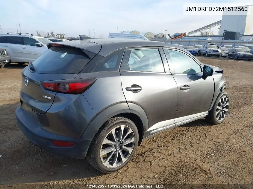 2021 Mazda Cx-3 VIN: JM1DKFD72M1512560 Lot: 12146285