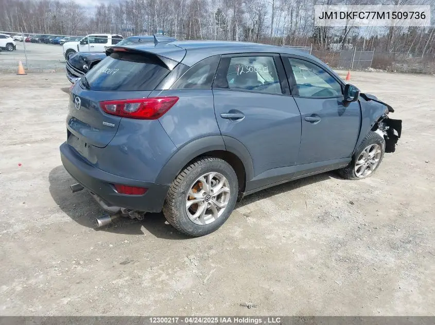 2021 Mazda Cx-3 Touring VIN: JM1DKFC77M1509736 Lot: 12300217