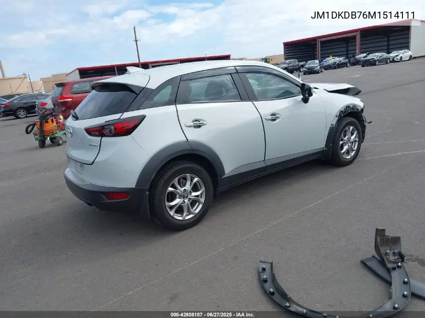 2021 Mazda Cx-3 Sport VIN: JM1DKDB76M1514111 Lot: 42608107