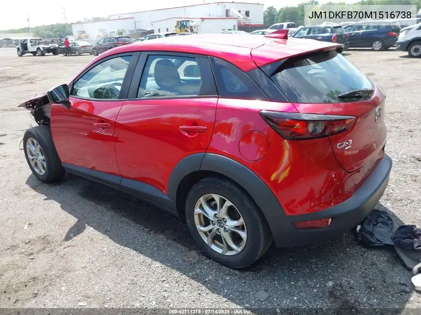 2021 Mazda Cx-3 Sport VIN: JM1DKFB70M1516738 Lot: 42711379