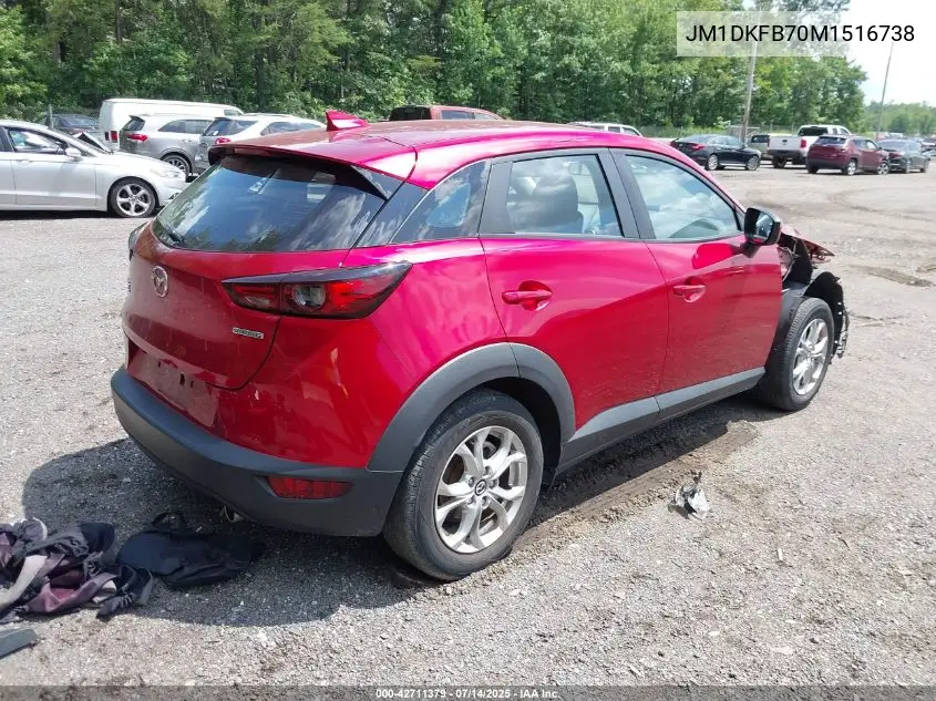 2021 Mazda Cx-3 Sport VIN: JM1DKFB70M1516738 Lot: 42711379
