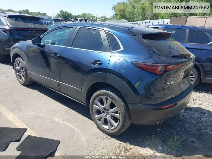 2021 Mazda Cx-30 Select VIN: 3MVDMABL5MM247552 Lot: 42533178