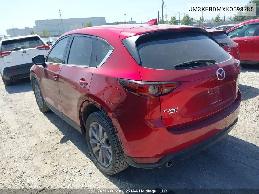 2019 Mazda Cx-5 VIN: JM3KFBDMXK0598785 Lot: 12337677