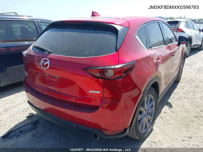 2019 Mazda Cx-5 VIN: JM3KFBDMXK0598785 Lot: 12337677