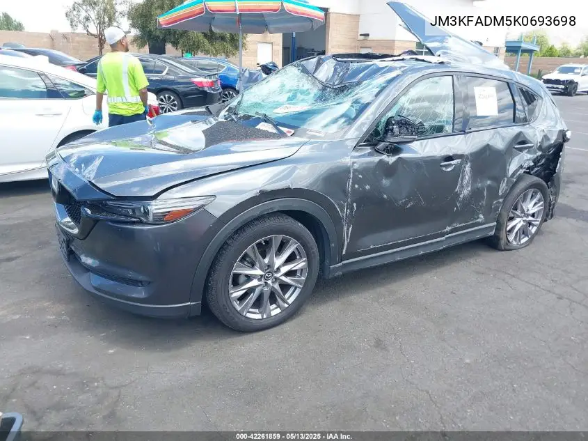 2019 Mazda Cx-5 Grand Touring VIN: JM3KFADM5K0693698 Lot: 42261859