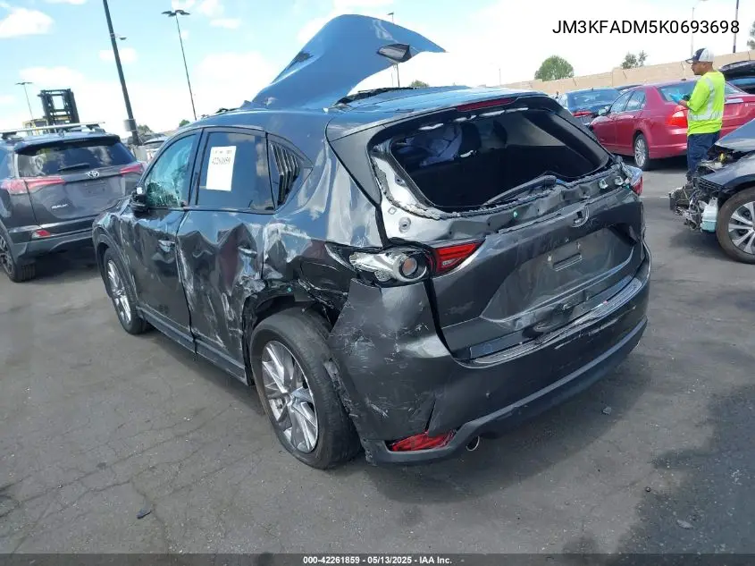 2019 Mazda Cx-5 Grand Touring VIN: JM3KFADM5K0693698 Lot: 42261859