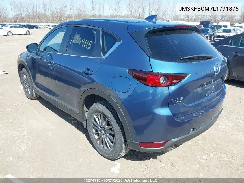 2020 Mazda Cx-5 Gs VIN: JM3KFBCM7L1791876 Lot: 12274115