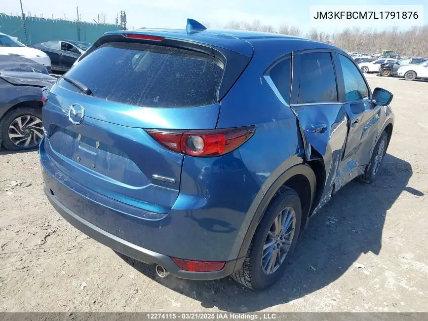 2020 Mazda Cx-5 Gs VIN: JM3KFBCM7L1791876 Lot: 12274115
