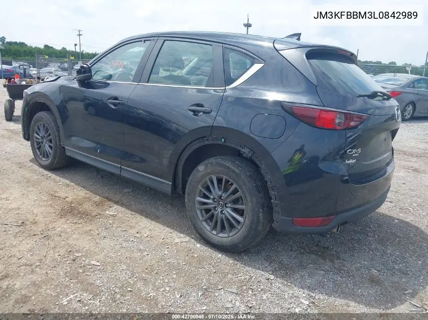 2020 Mazda Cx-5 Sport VIN: JM3KFBBM3L0842989 Lot: 42700948