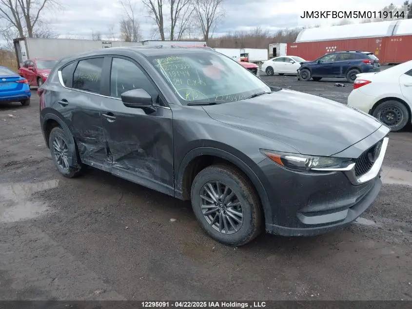 2021 Mazda Cx-5 Touring VIN: JM3KFBCM5M0119144 Lot: 12295091
