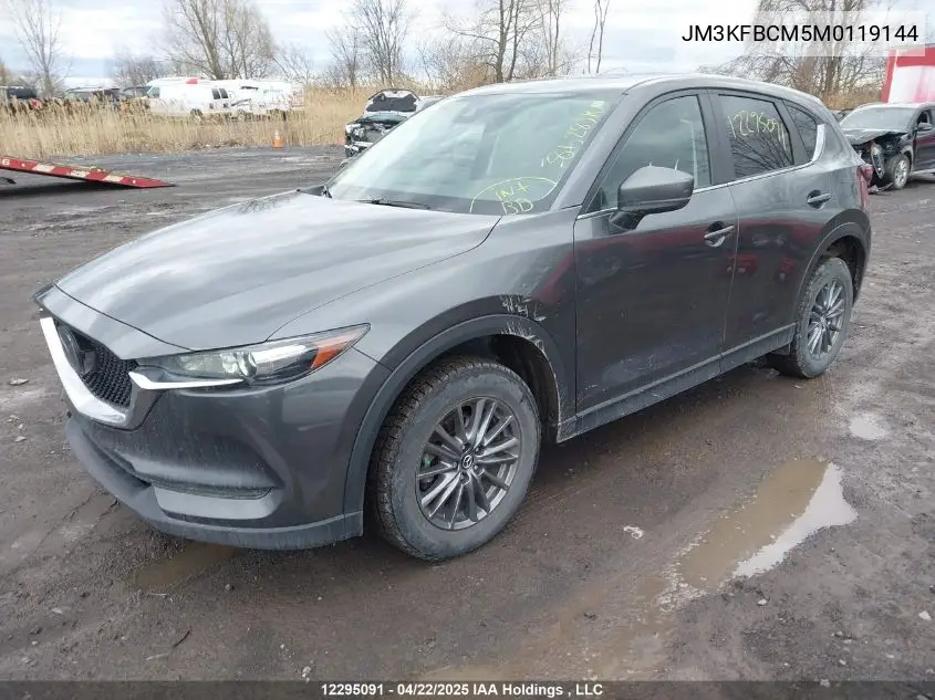 2021 Mazda Cx-5 Touring VIN: JM3KFBCM5M0119144 Lot: 12295091