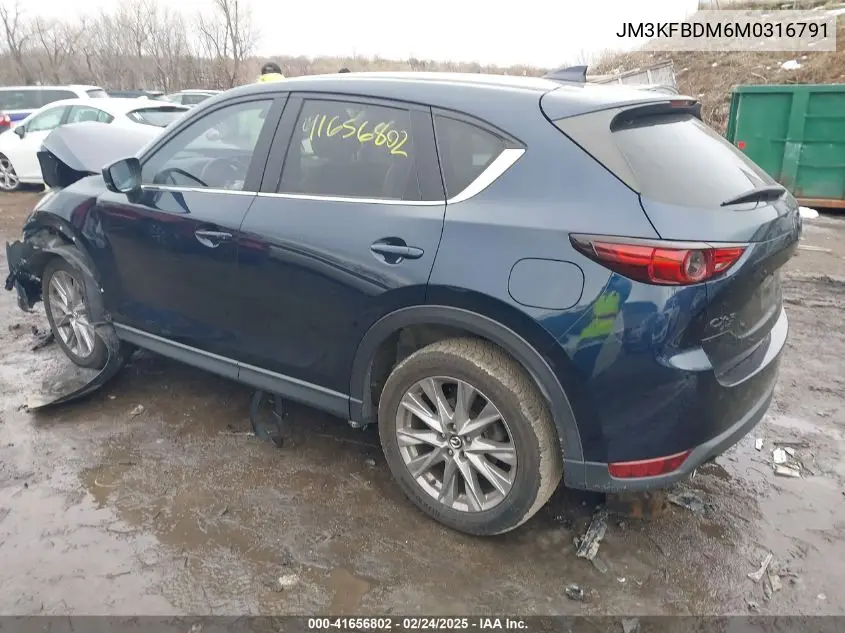 2021 Mazda Cx-5 Grand Touring VIN: JM3KFBDM6M0316791 Lot: 41656802