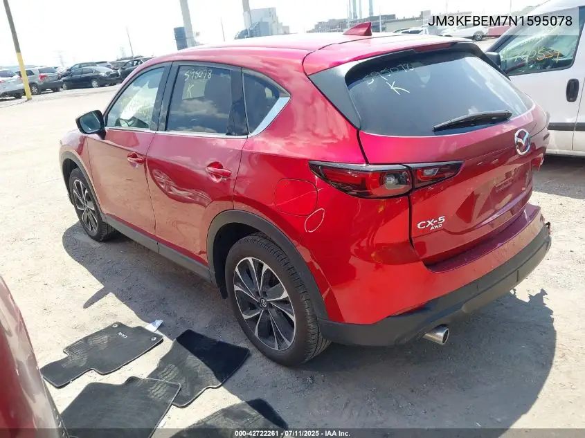 2022 Mazda Cx-5 2.5 S Premium Plus VIN: JM3KFBEM7N1595078 Lot: 42722261