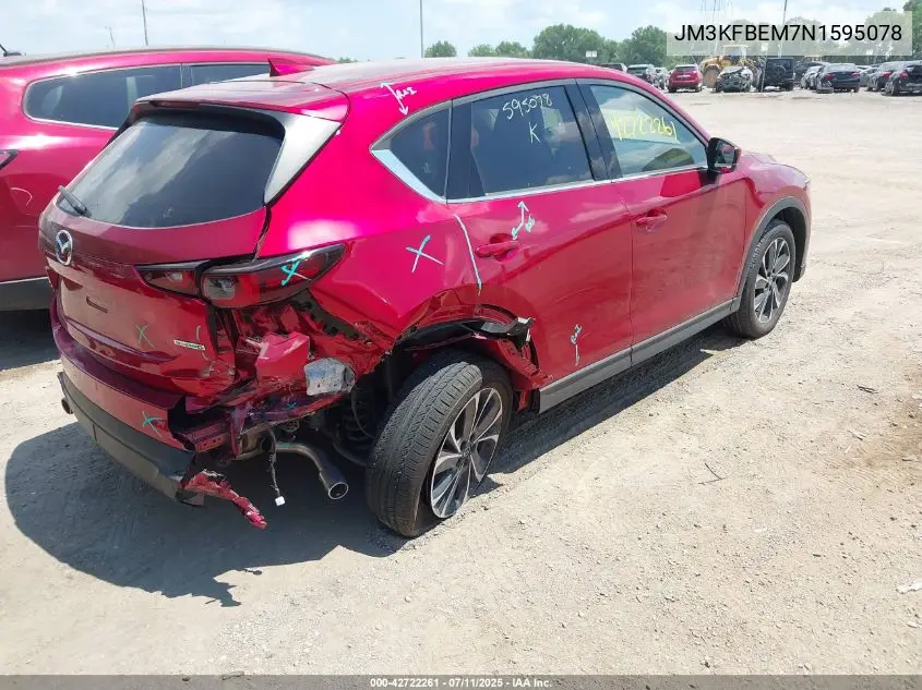 2022 Mazda Cx-5 2.5 S Premium Plus VIN: JM3KFBEM7N1595078 Lot: 42722261