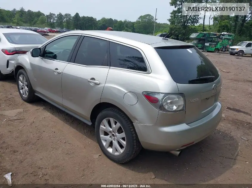 2008 Mazda Cx-7 Sport VIN: JM3ER29LX80190137 Lot: 42502254