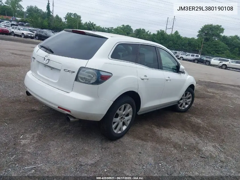 2008 Mazda Cx-7 Sport VIN: JM3ER29L380190108 Lot: 42530921
