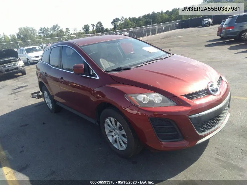 2011 Mazda Cx-7 I Sv VIN: JM3ER2A55B0387981 Lot: 36593978