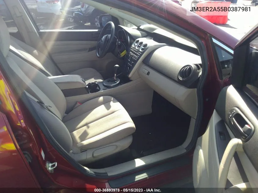 2011 Mazda Cx-7 I Sv VIN: JM3ER2A55B0387981 Lot: 36593978
