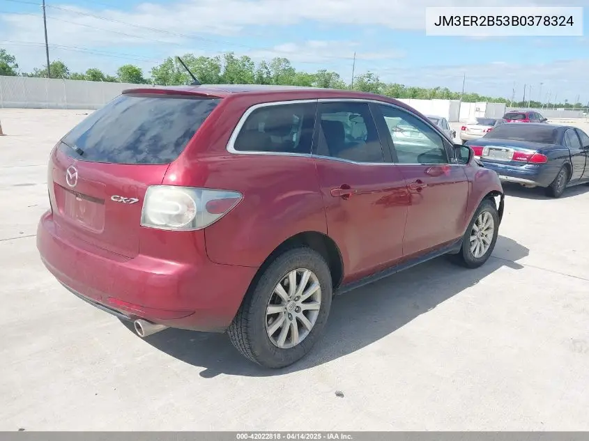 2011 Mazda Cx-7 I Sport VIN: JM3ER2B53B0378324 Lot: 42022818