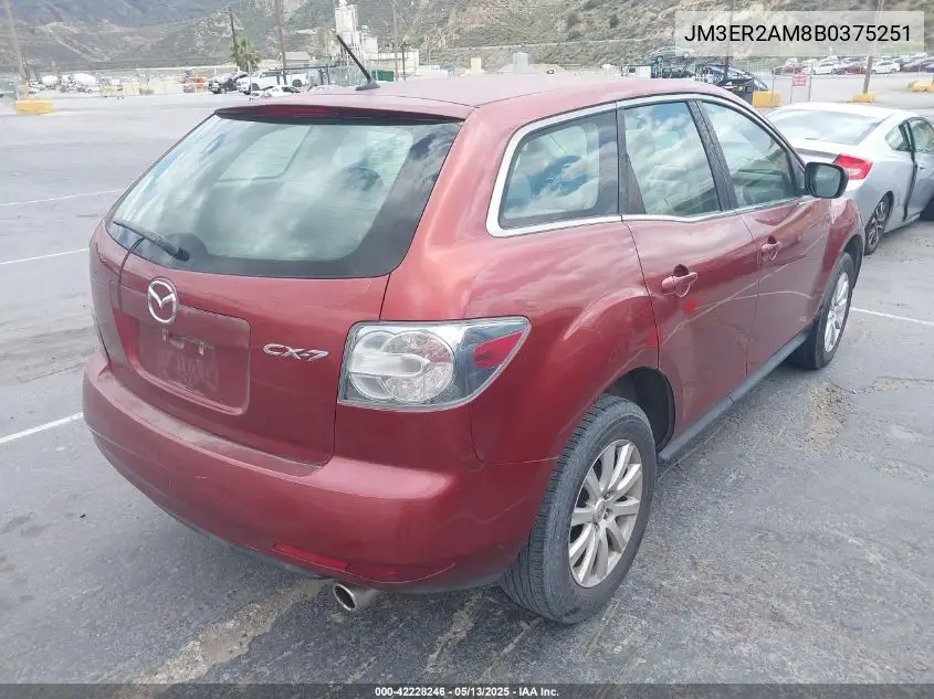 2011 Mazda Cx-7 I Sv VIN: JM3ER2AM8B0375251 Lot: 42228246