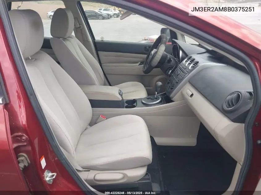 2011 Mazda Cx-7 I Sv VIN: JM3ER2AM8B0375251 Lot: 42228246