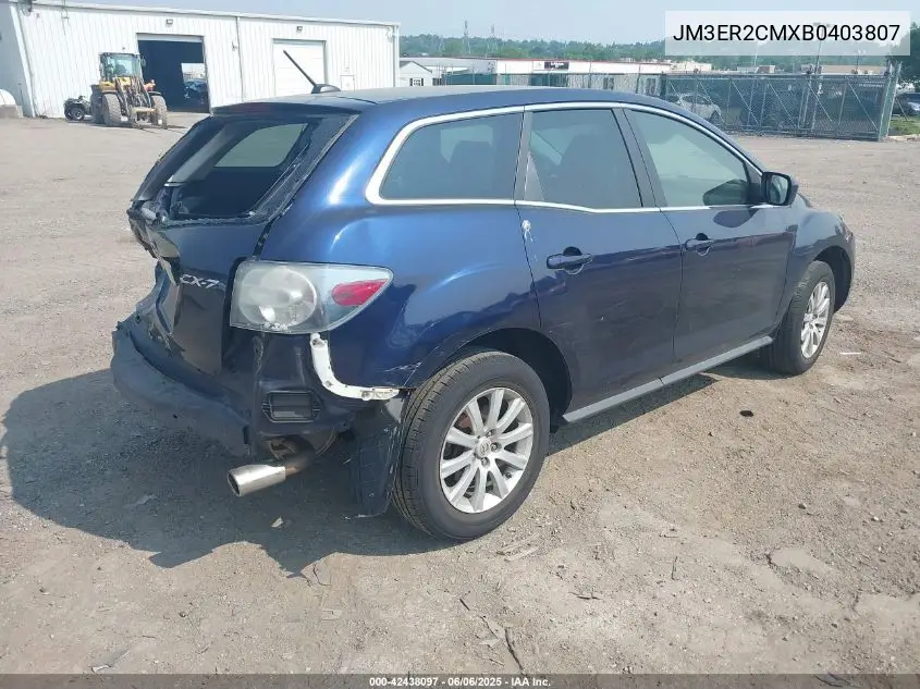2011 Mazda Cx-7 I Touring VIN: JM3ER2CMXB0403807 Lot: 42438097