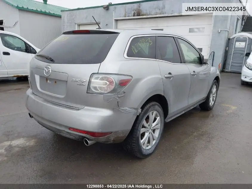 2012 Mazda Cx-7 VIN: JM3ER4C3XC0422345 Lot: 12298853