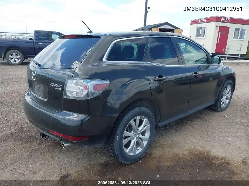 2012 Mazda Cx-7 VIN: JM3ER4C31C0412951 Lot: 30062683
