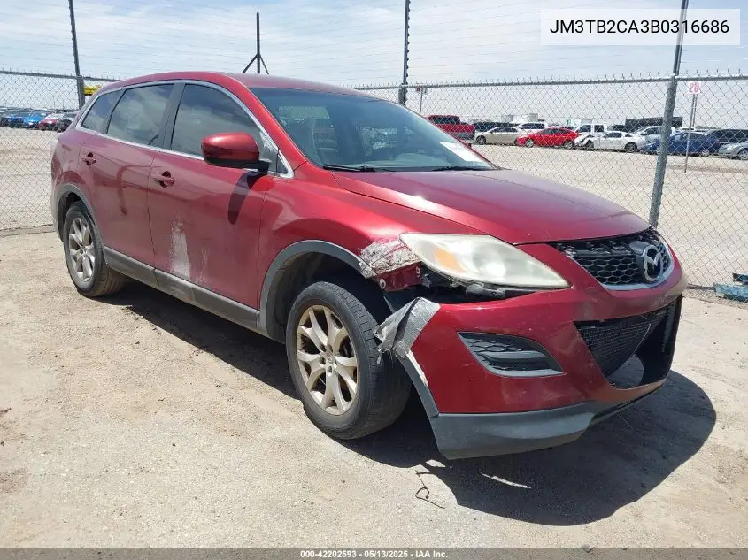 2011 Mazda Cx-9 Touring VIN: JM3TB2CA3B0316686 Lot: 42202593
