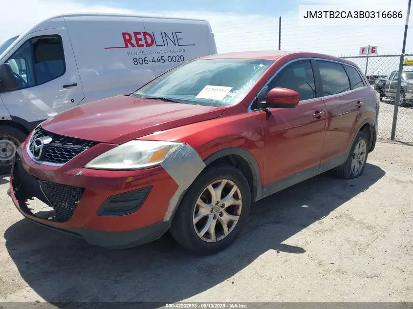 2011 Mazda Cx-9 Touring VIN: JM3TB2CA3B0316686 Lot: 42202593
