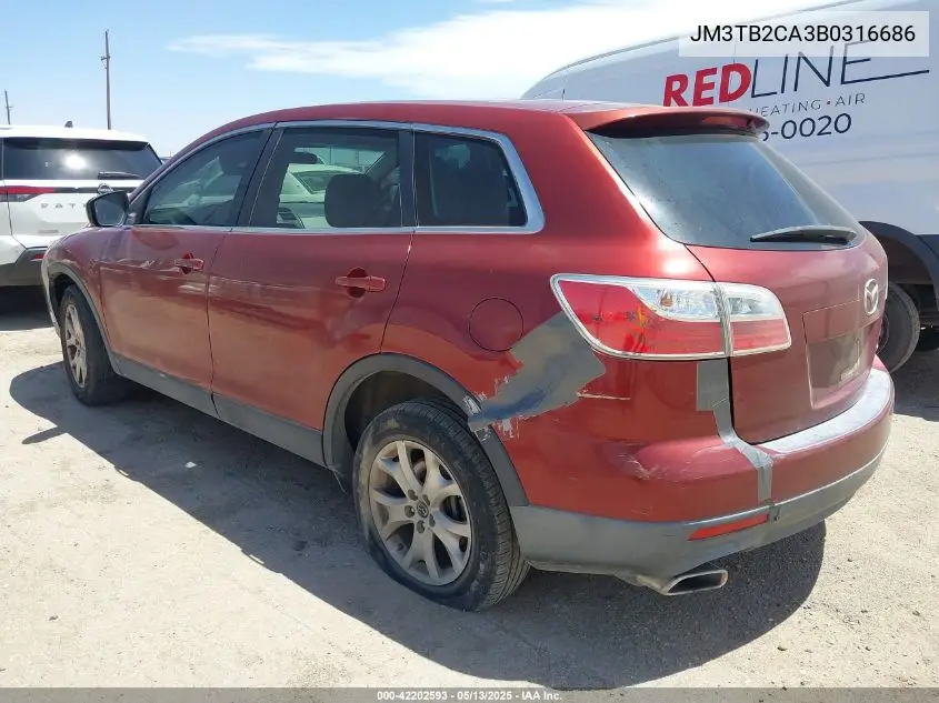 2011 Mazda Cx-9 Touring VIN: JM3TB2CA3B0316686 Lot: 42202593