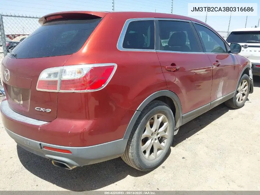 2011 Mazda Cx-9 Touring VIN: JM3TB2CA3B0316686 Lot: 42202593