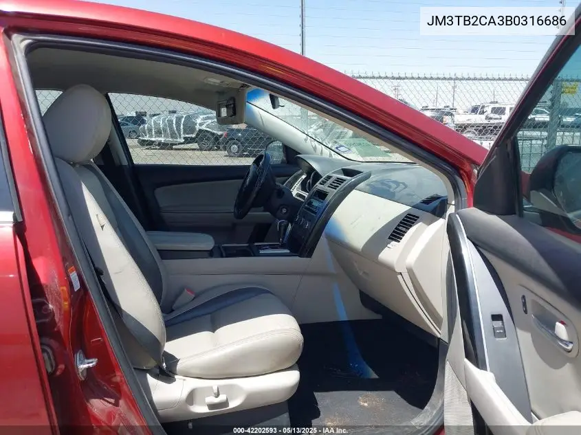 2011 Mazda Cx-9 Touring VIN: JM3TB2CA3B0316686 Lot: 42202593
