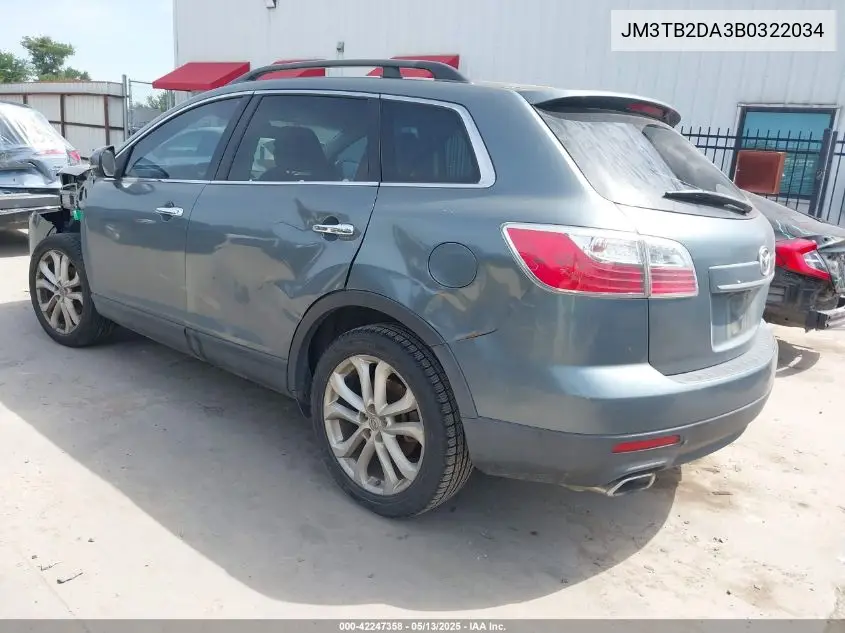 2011 Mazda Cx-9 Grand Touring VIN: JM3TB2DA3B0322034 Lot: 42247358