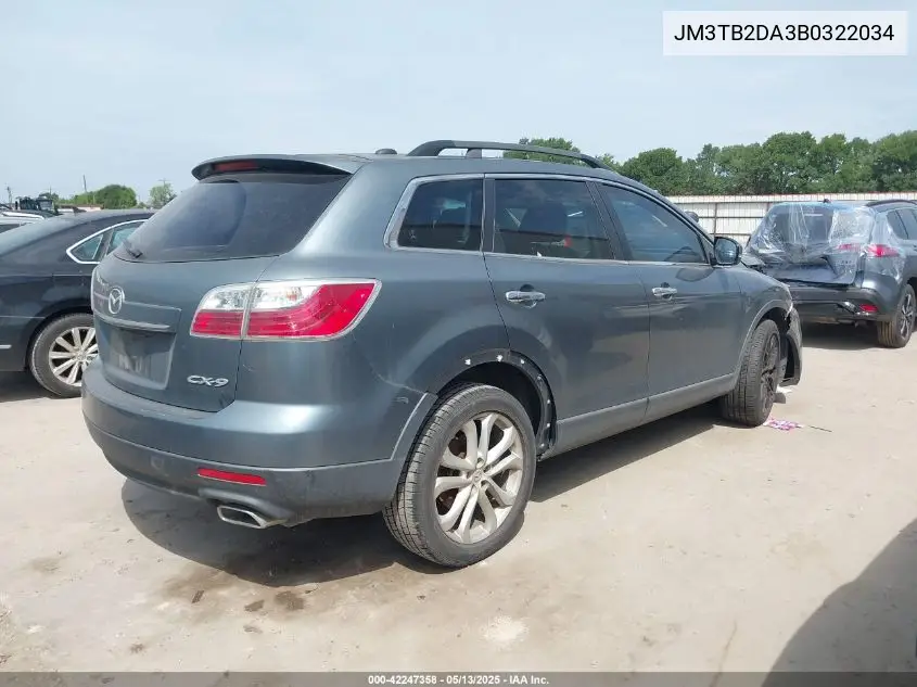 2011 Mazda Cx-9 Grand Touring VIN: JM3TB2DA3B0322034 Lot: 42247358